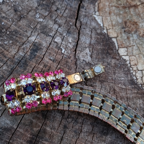 Rhinestone 💜 Amethyst 💞Crystal 💕 Bracelet - Picture 5 of 8